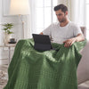 VHC Brands Waffle Weave Olive Green Throw Blanket 50x60 - Boho Farmhouse Cotton Decor for Bed, Couch & Sofa