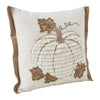 Embroidered Pumpkin Jute Flange Pillow 18x18