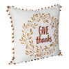 Give Thanks Wreath Pom Pom Pillow 18x18