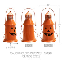 Tealight Holder Halloween Lantern Orange 12x8x6