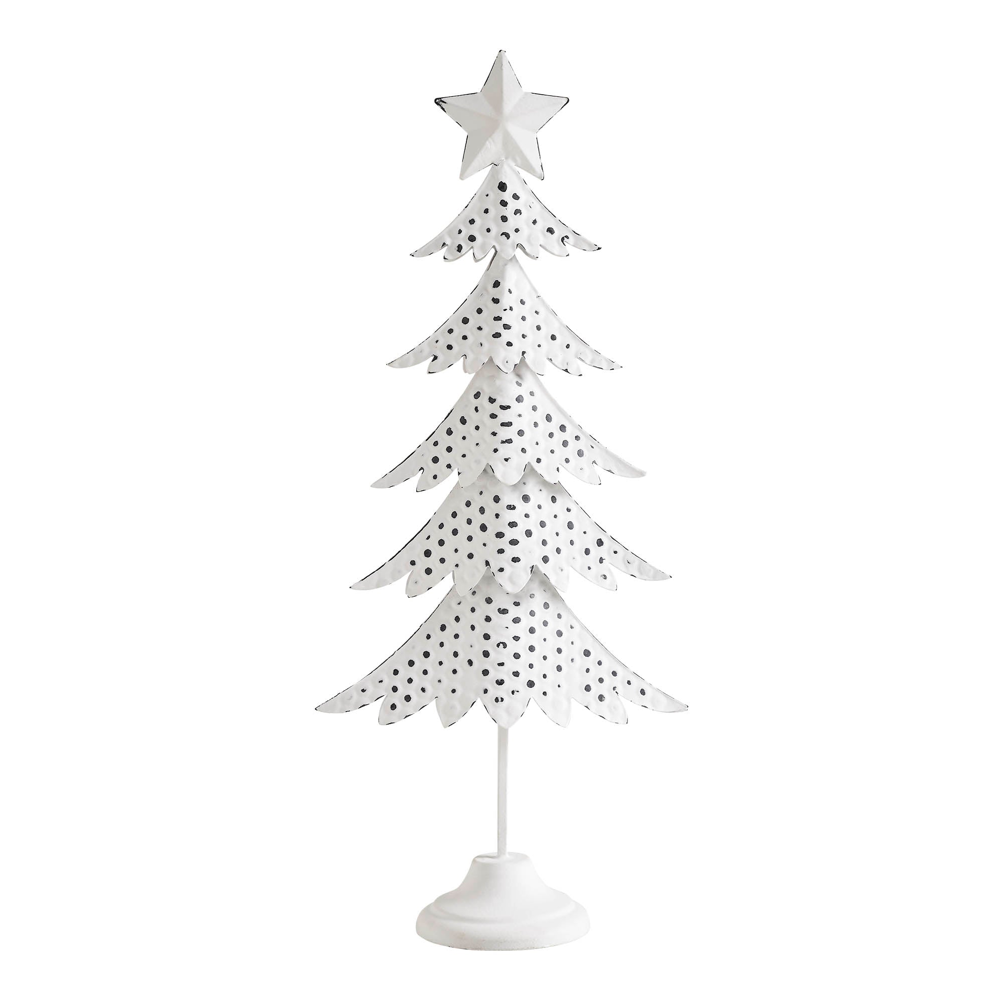 Christmas Tree Antique White Metal Figurine 18x8x3.5 – Beth's