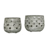 Starbright Distressed Gray Metal Candle Holder Set of 2 - 3.54/4.13 inch