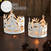 Votive Candle Holder Reindeer Antique White Set of 2