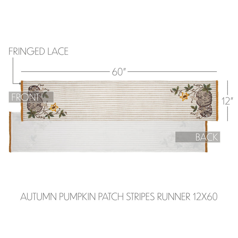 Autumn Pumpkin Patch Stripes Runner 12x60