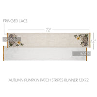 Autumn Pumpkin Patch Stripes Runner 12x72