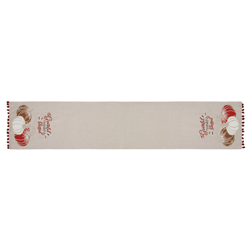 Grateful Thankful Blessed Pumpkins Runner 12x60