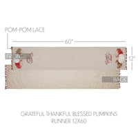 Grateful Thankful Blessed Pumpkins Runner 12x60