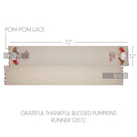 Grateful Thankful Blessed Pumpkins Runner 12x72