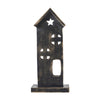 Wooden Saltbox House w/ Star Dark Brown 11.5x5x2