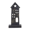 Wooden Saltbox House w/ Star Dark Brown 8x4x2