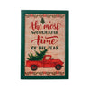 The Most Wonderful Time Truck Burlap Wall Hanging Sign 13x9