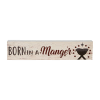 Born In A Manger Block Sign 3x13