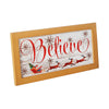 Believe Santa Sleigh Framed Wall Hanging Sign 6x12