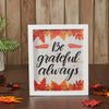 Be Grateful Always Fall Leaves Wall Sign 12x10