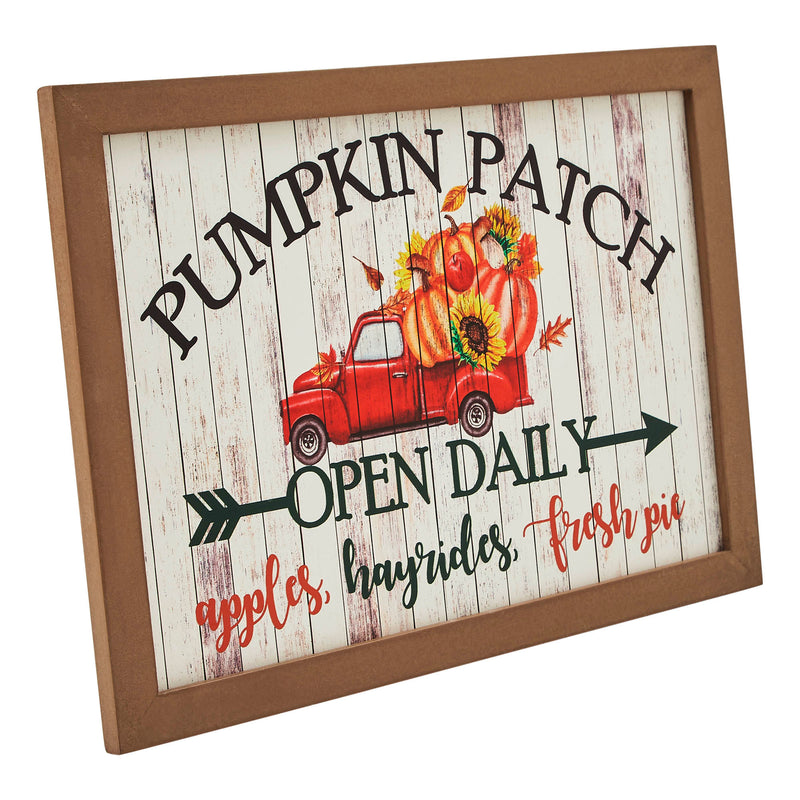 Shiplap Pumpkin Patch Red Truck Wall Sign 10x14