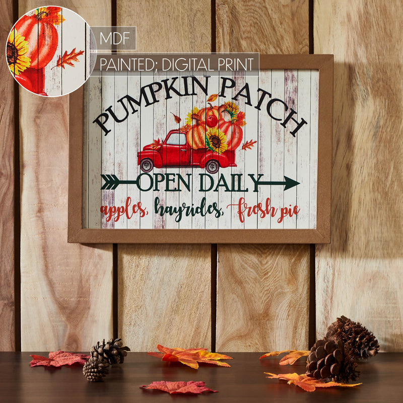 Shiplap Pumpkin Patch Red Truck Wall Sign 10x14