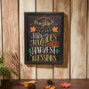 Harvest Blessings Phrases Black Border Wall Sign 16x12