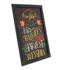 Harvest Blessings Phrases Black Border Wall Sign 16x12