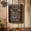 Harvest Blessings Phrases Black Border Wall Sign 16x12