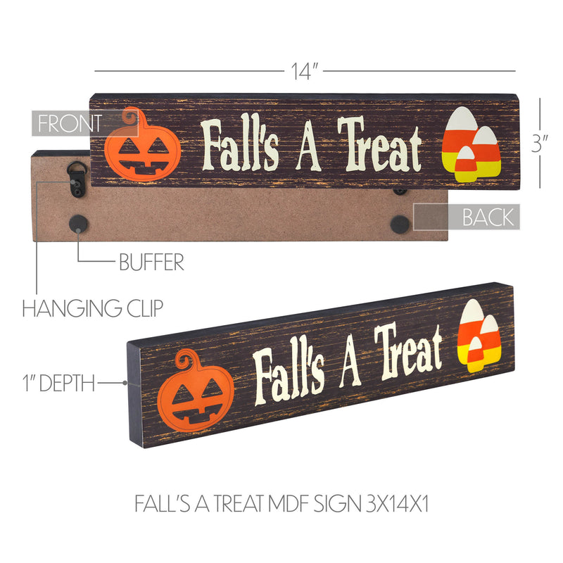 Fall's A Treat MDF Sign 3x14x1