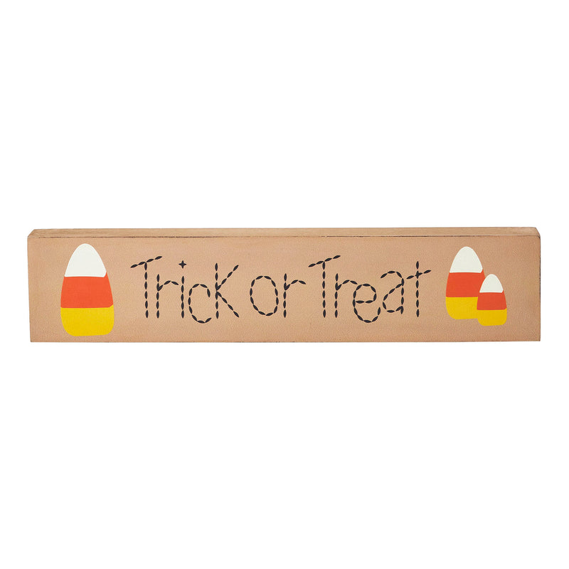 Trick Or Treat Candy Corn MDF Sign 2.75x13x1