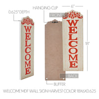 Welcome MDF Wall Sign Harvest Color 18x6