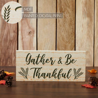 Gather & Be Thankful Wheat Stalks MDF Sign 7x16