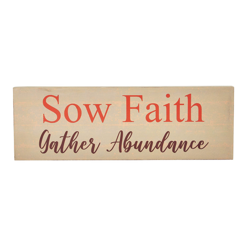 Sow Faith Gather Abundance Green Base MDF Sign 5x15