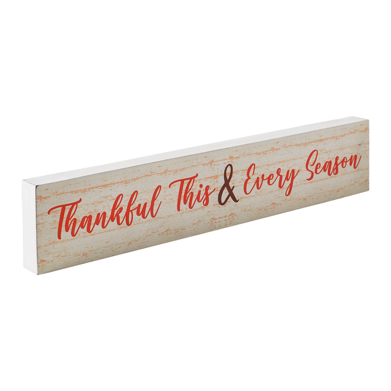 Thankful This & Every Season Cream Base MDF Sign 3x15