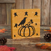 Prim Stars Pumpkin Raven Mustard Base MDF Sign 5x5