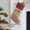 Burlap Natural Jute Plaid Airmail Stocking 12x20