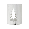 Evergreen Distressed White Metal Candle Holder 6x4.25x4.25
