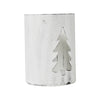 Evergreen Distressed White Metal Candle Holder 6x4.25x4.25