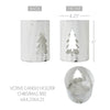 Evergreen Distressed White Metal Candle Holder 6x4.25x4.25
