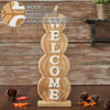 Pumpkin Stack Welcome Wooden Sign Large 24.5x8.25x3