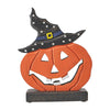 Jack O' Lantern w/ Witch Hat Wood Decor 10x8x2