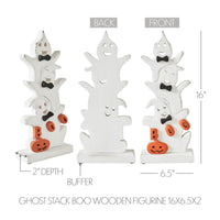 Ghost Stack BOO Wooden Figurine 16x6.5x2