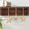 Wooden Star Natural Decorative Ornament Set of 3 Sizes