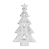 Christmas Tree w/ Stars White Wooden Figurine 10x5.75x1