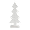 Christmas Evergreens White Wooden Figurine 16.5x7.25x2.5