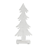 Christmas Evergreens White Wooden Figurine 16.5x7.25x2.5