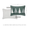 4 Christmas Trees Green Velvet Pillow 14x10