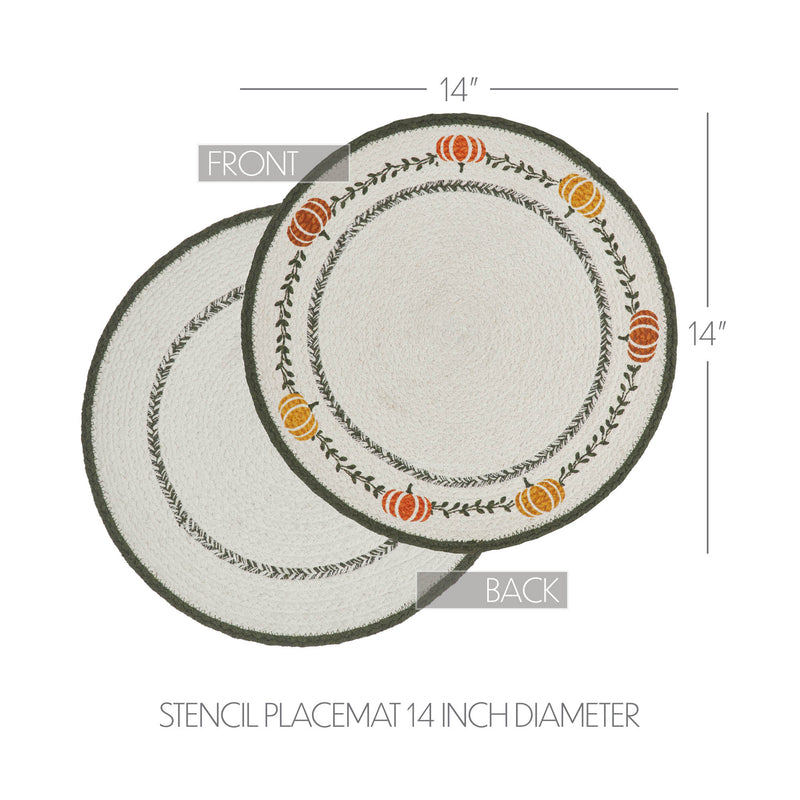 Pumpkin Bounty Stencil Placemat 14 inch Diameter