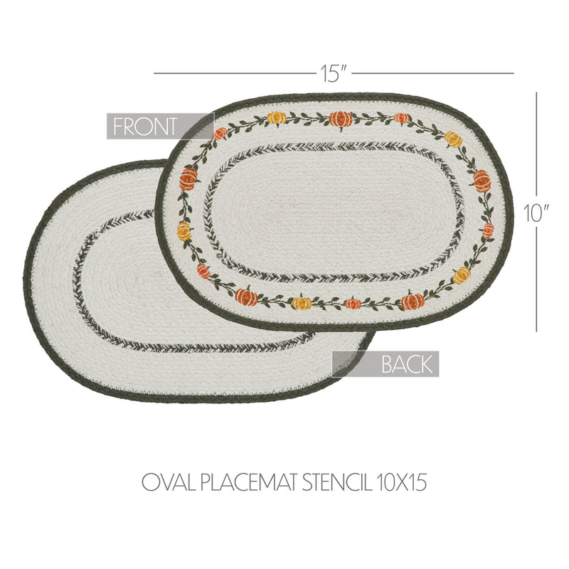 Pumpkin Bounty Oval Placemat Stencil 10x15