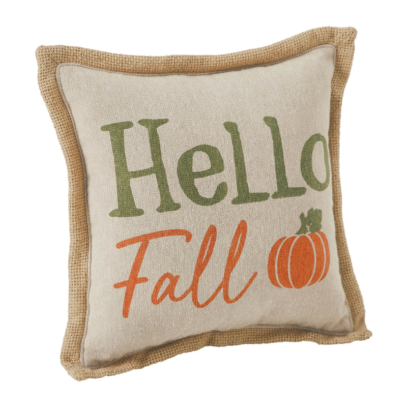 Pumpkin Bounty Hello Fall Pillow 9x9