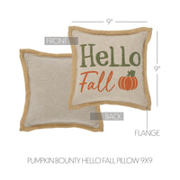 Pumpkin Bounty Hello Fall Pillow 9x9