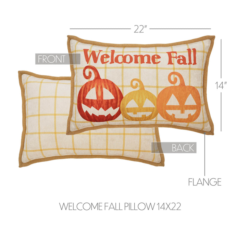 Country Halloween Welcome Fall Pillow 14x22