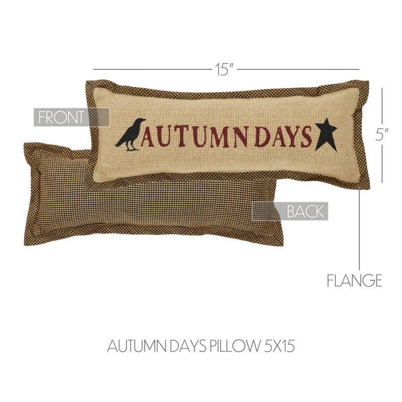 Raven Harvest Autumn Days Pillow 5x15