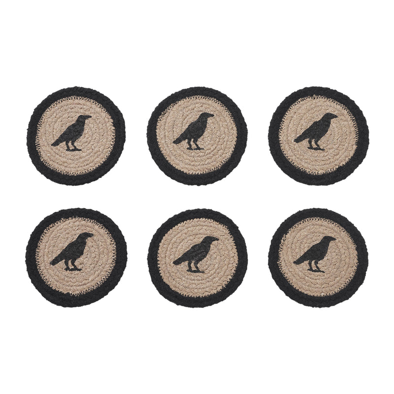 Raven Harvest Stencil Coaster Set of 6