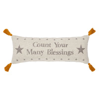 Harvest Blessings Count Your Many Blessings Woven Pillow 5x15